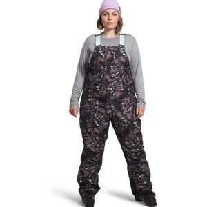 North Face Freedom Insulated Bibs Fawn Grey Snake 2X REGULAR Womens Snow Pants